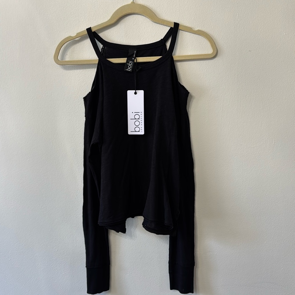 Bobi Revolve Cold Shoulder Long Sleeve Shirt NWT